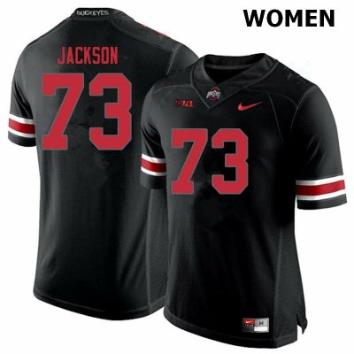 NCAA Ohio State Buckeyes Women's #73 Jonah Jackson Blackout Nike Football College Jersey OUH0445NU